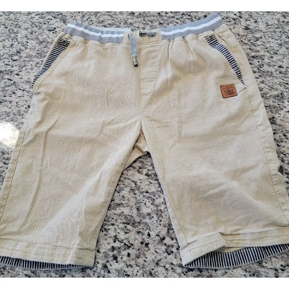 Fashion Style News Shorts Boys 3X Beige‎ Linen
